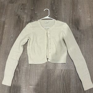 Abercrombie & Fitch Women's Cream Cardigan Sweater with Pearl Buttons